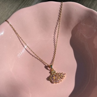 Pembe Kuğu Kolye ♥︎