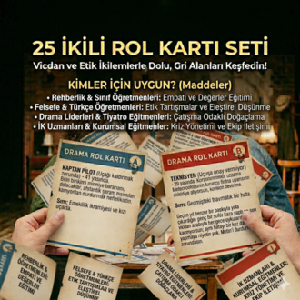 25 Adet İkili Rol Kartı Seti: Yaratıcı Drama ve Doğaçlama Arşivi