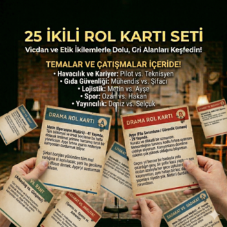 25 Adet İkili Rol Kartı Seti: Yaratıcı Drama ve Doğaçlama Arşivi