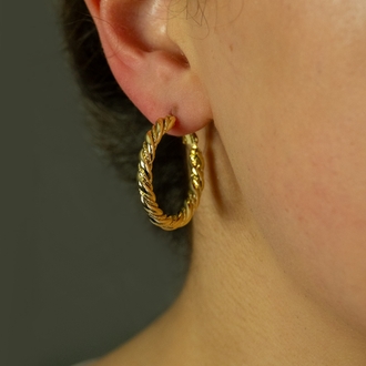 Gold Halka Küpe ( Orta )