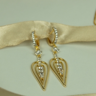 Gold zirkon Şık küpe