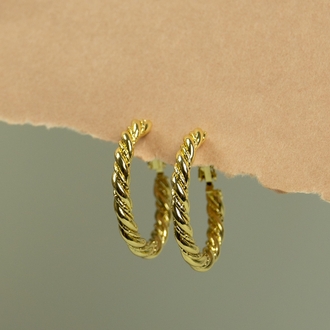 Gold Halka Küpe ( Orta )
