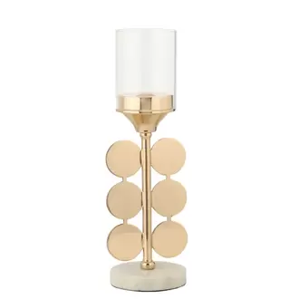 Gold Daireli Küçük Şamdan | Small Candlestick with Gold Circle