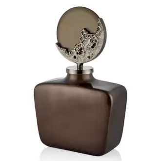 Cam ve Metal Karışımlı Kapaklı Vazo | Glass and Metal Mixed Lid Vase