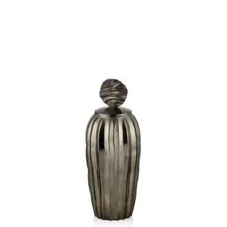 Aged Brass Küçük Cam Kapaklı Küp