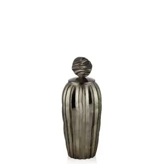 Aged Brass Orta Boy Cam Kapaklı Küp