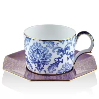 Lamedore Tea Delight Tea Cup Saucers Prussian Blue (çay bardağı ve tabağı)