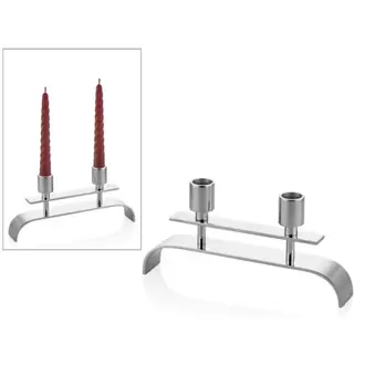 Half Elips Nickel Medium Candle Holder Mumluk