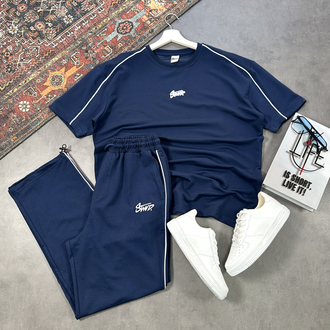 YIKAMALI KUMAŞ TSHİRT + ŞERİTLİ BAGGY EŞOFMAN