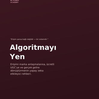 Yapay Zeka ile Algoritmayı Yen