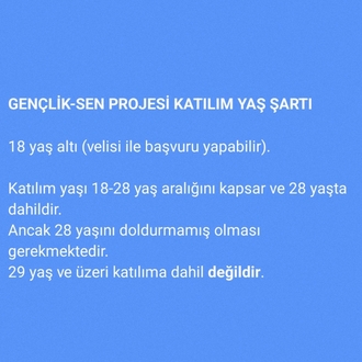 GENÇLİK-SEN PROJESİ BAŞVURU ÜCRETİ 
