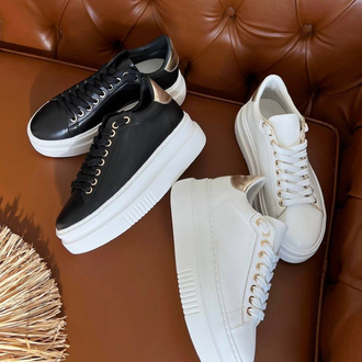 Siyah altın detaylı Sneaker Kadın Ayakkabı 
