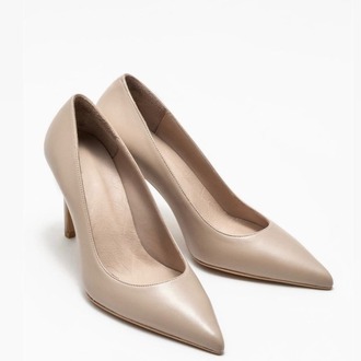 Kadın Bej Topuklu Stiletto Ayakkabı