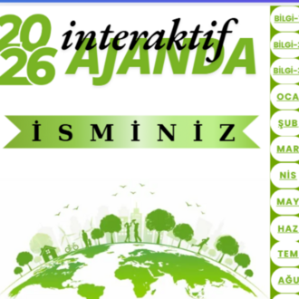 İnteraktif Dijital Ajanda 2026 (Bilgilendirici Aylık-Haftalık Planlayıcı)