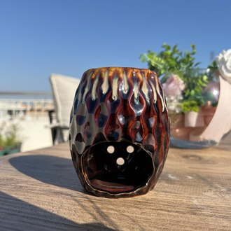 Premium Bohem Kahverengi Seramik Buhurdanlık