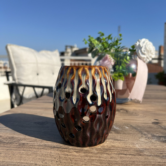 Premium Bohem Kahverengi Seramik Buhurdanlık