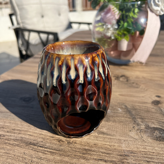 Premium Bohem Kahverengi Seramik Buhurdanlık