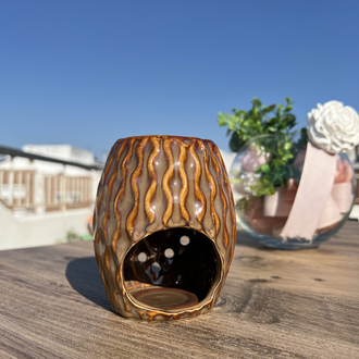 Premium Seramik Kahve Bohem Buhurdanlık