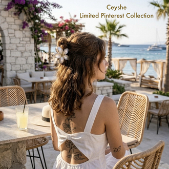 Sedefli Lotus Pinterest Kıskaç Asetat Kaliteli Toka