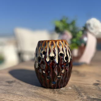 Premium Bohem Kahverengi Seramik Buhurdanlık