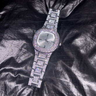 Iced Out Saat Beyaz-2