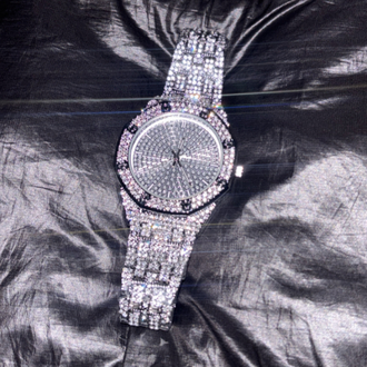 Iced Out Saat Beyaz