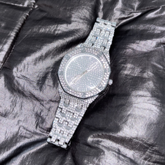 Iced Out Saat Beyaz