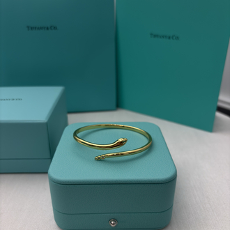 Tiffany Yılan Figürlü Gold Bileklik