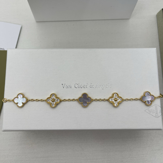 VCA Lila Gold Taşlı Bileklik Kutulu