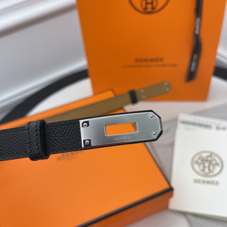 Hermes Kelly Belt Siyah-Silver Kutulu