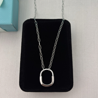 Tiffany Kilit Small Silver Taşlı Kolye