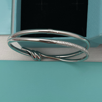 Knot Double Row Taşlı Silver Bilezik Kutulu