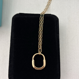 Tiffany Kilit Small Rose Gold Taşlı Kolye