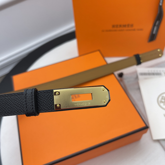 Hermes Kelly Belt Siyah-Gold Kutulu