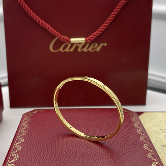 Cartier Love İnce 4 Taşlı Gold Bileklik Kutulu