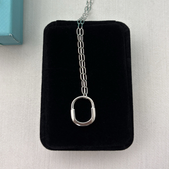 Tiffany Kilit Small Silver Taşlı Kolye