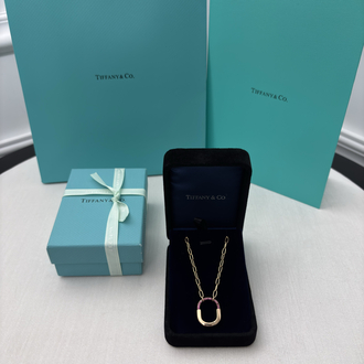 Tiffany Kilit Small Rose Gold Taşlı Kolye
