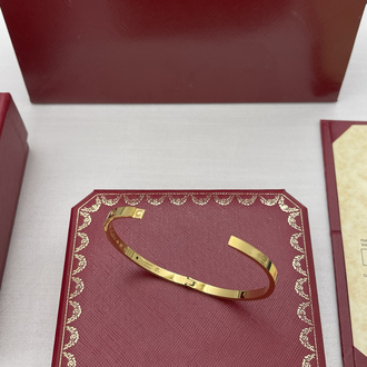 Cartier Love İnce 4 Taşlı Gold Bileklik Kutulu