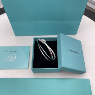 Knot Double Row Taşlı Silver Bilezik Kutulu