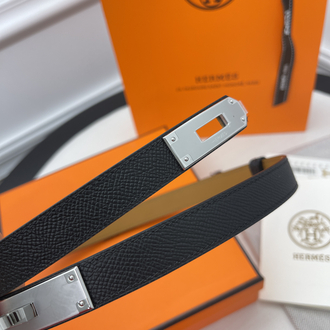 Hermes Kelly Belt Siyah-Silver Kutulu
