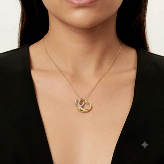 Tiffany Heart İkili Silver-Gold Kolye