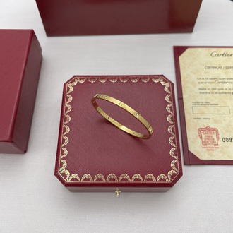 Cartier Love İnce 4 Taşlı Gold Bileklik Kutulu