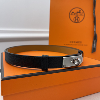 Hermes Kelly Belt Siyah-Silver Kutulu