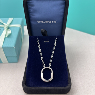 Tiffany Kilit Small Silver Taşlı Kolye