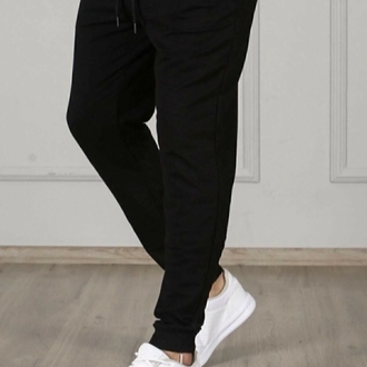Erkek siyah slim fit Jogger eşofman 