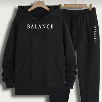 BLANCE BASKILI KAPŞONLU SWEATSHİRT EŞOFMAN TAKIMI 
