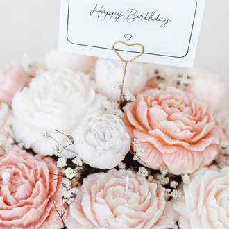 Peony Bloom Candle Bouquet