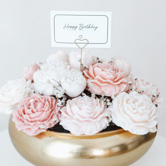 Peony Bloom Candle Bouquet