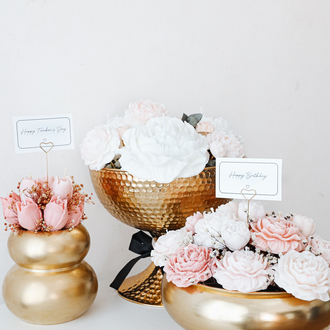 Peony Bloom Candle Bouquet