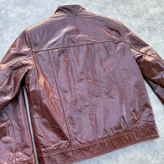 Tyler Durden Bordo Vintage Deri Ceket L